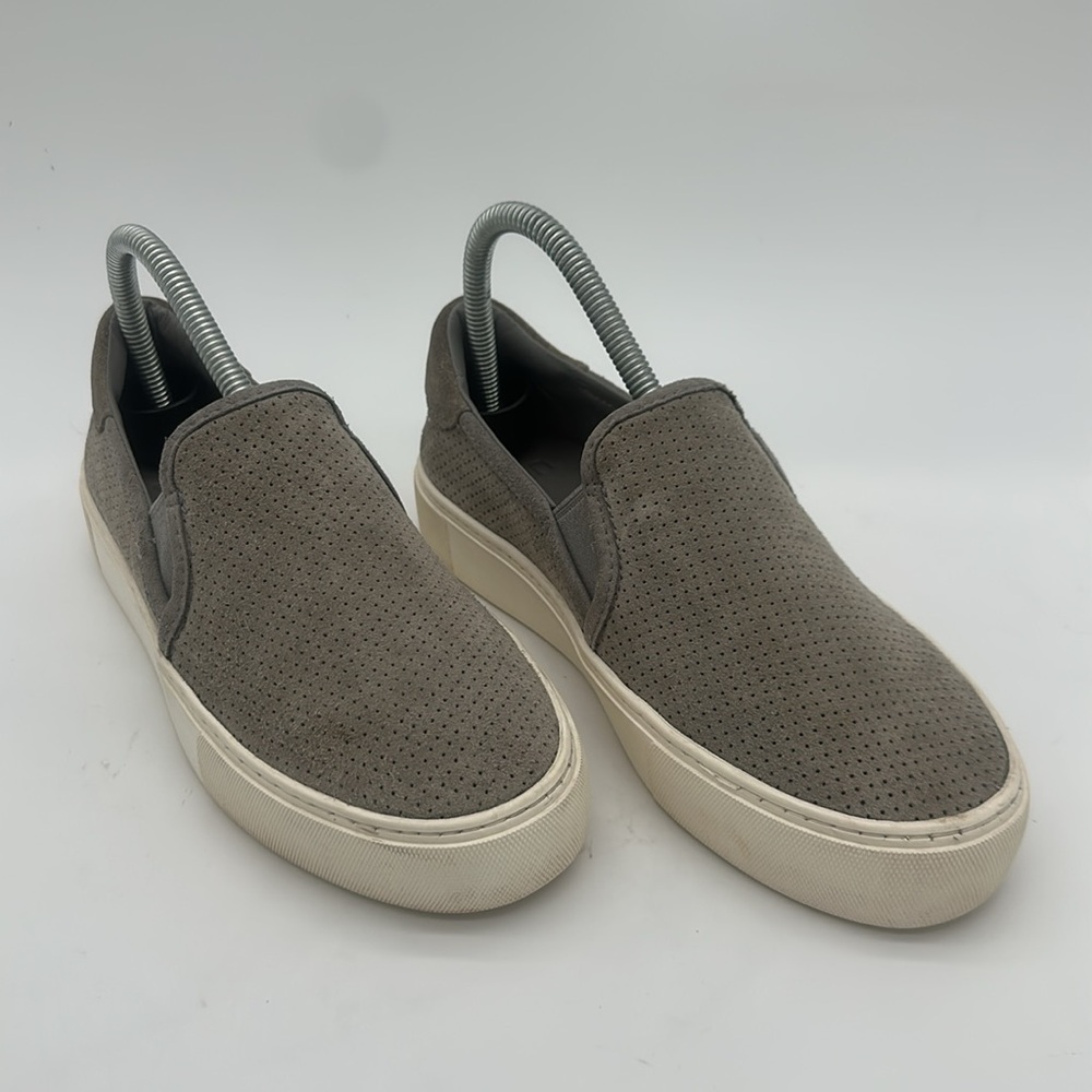 UGG Shoes Women 6.5 Abies Perforated Platform Slip On Sneaker 1108631 Gray Suede - Picture 6 of 14